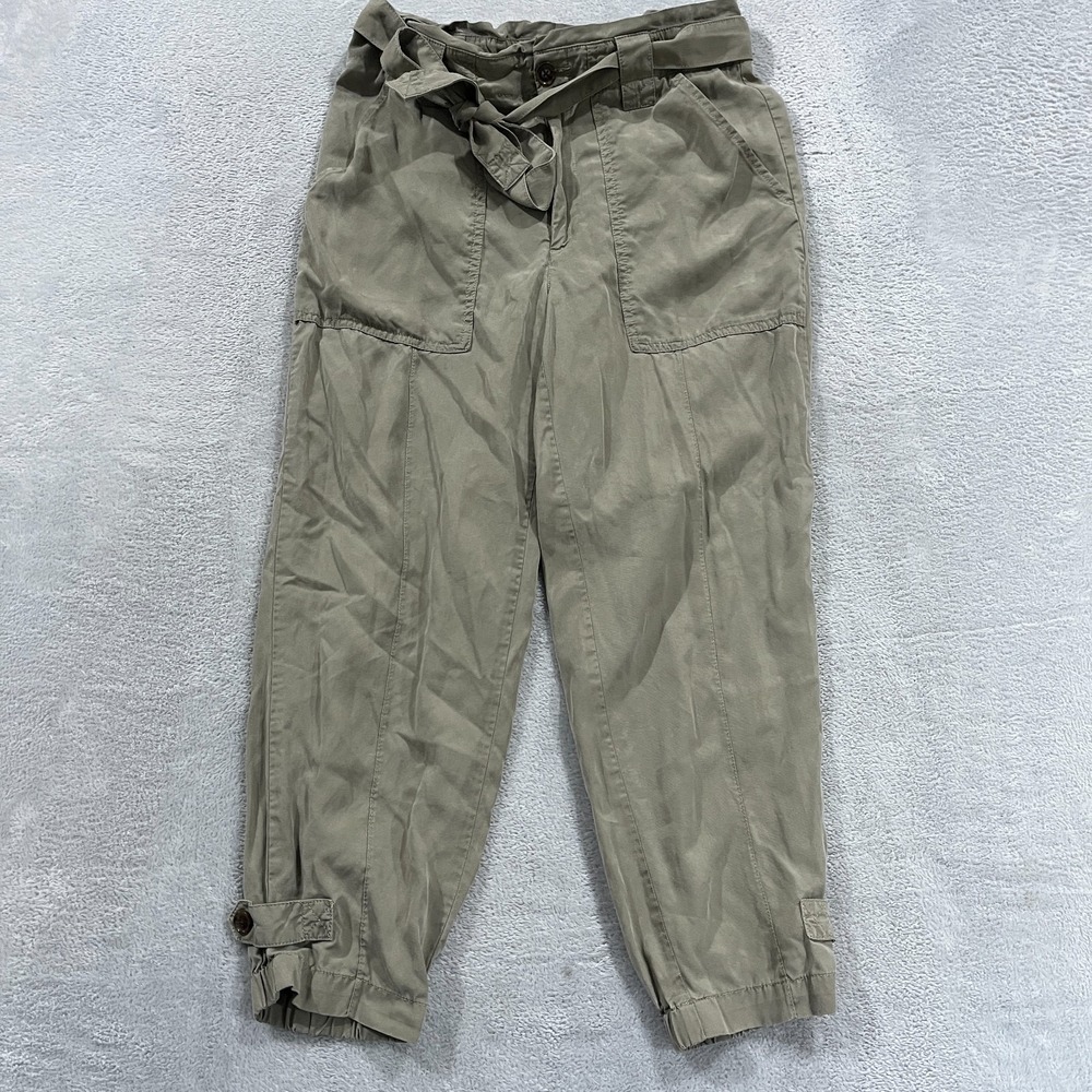 Banana Republic Pants Women 10 Belted Tapered Peasant Boho Hippy Y2K Lightweight